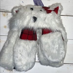 Hooded Critter Scarf Hat NWT